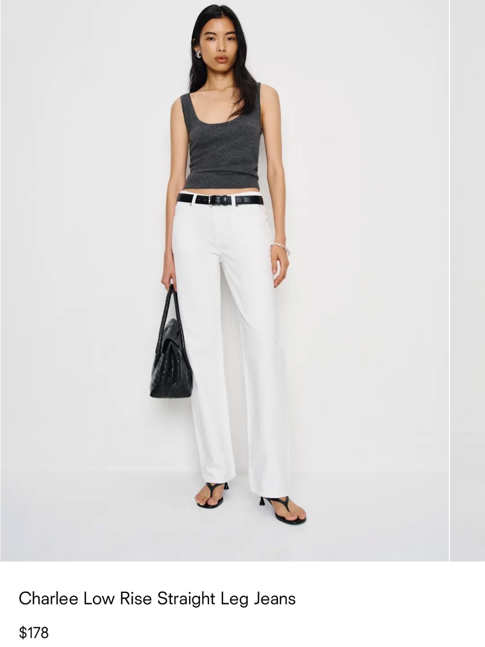 Reformation White Straight Leg Jeans